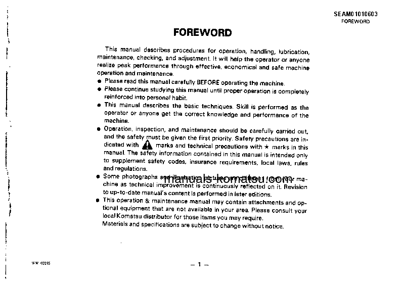 Protected: D20A-6(JPN)-TRIMMING DOZER S/N 62544-UP Operation manual (English)