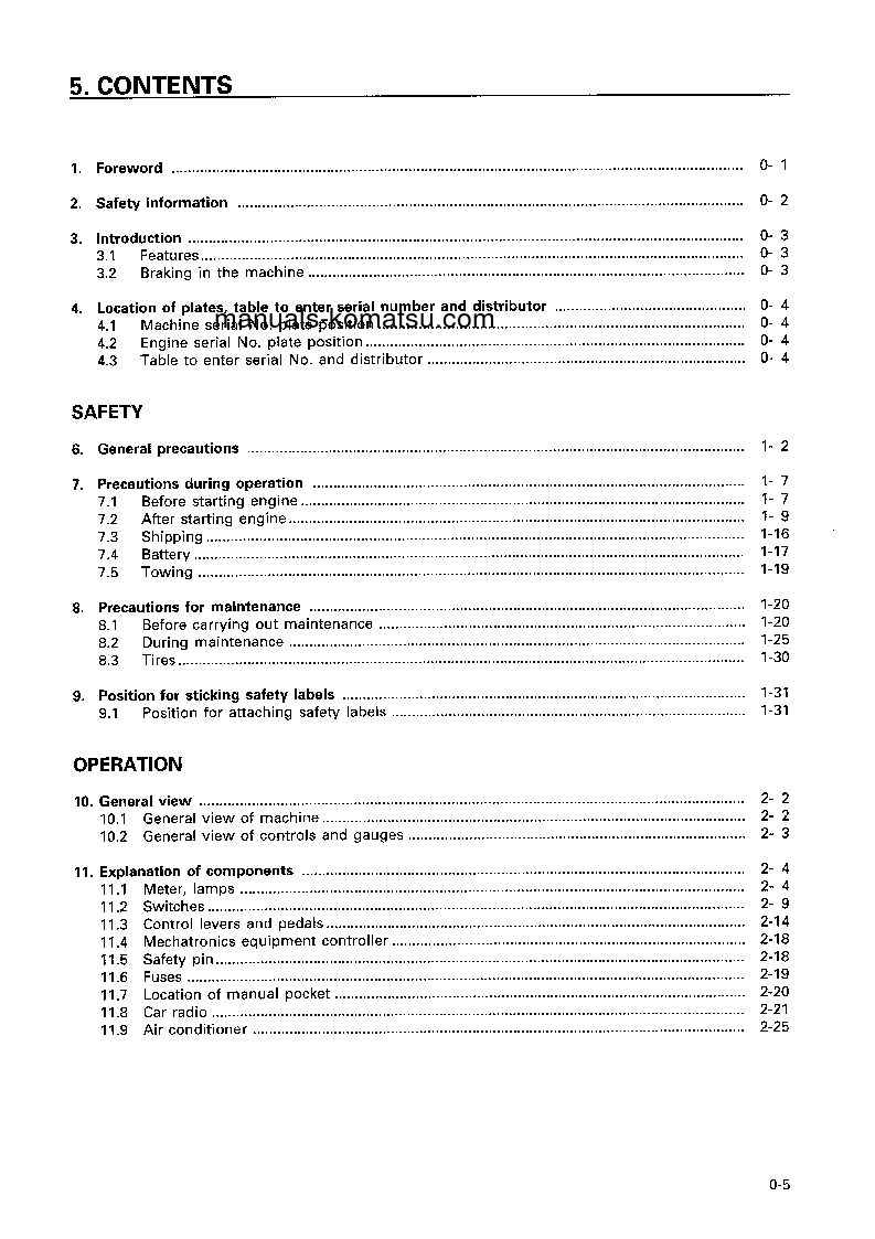 Protected: HD255-5(JPN) S/N 1001-1200 Operation manual (English)