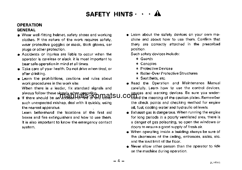 Protected: D31S-18(JPN) S/N 40001-UP Operation manual (English)