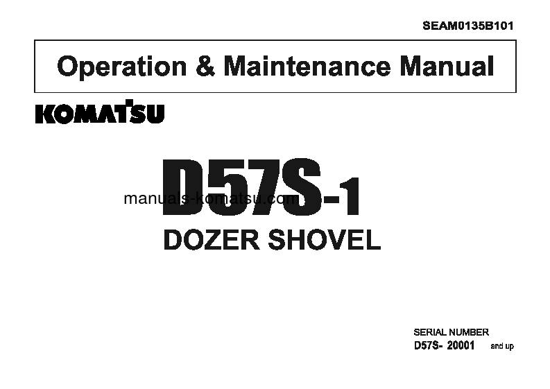 D57S-1(JPN) S/N 20001-UP Operation manual (English)