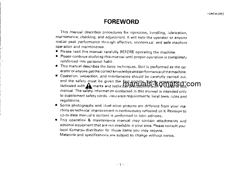 Protected: D57S-1(JPN) S/N 20001-UP Operation manual (English)