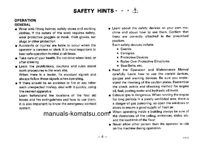 Protected: D60P-8(JPN) S/N 45001-UP Operation manual (English)
