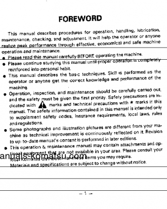 D65A-8(JPN) S/N 45001-45318 Operation manual (English)