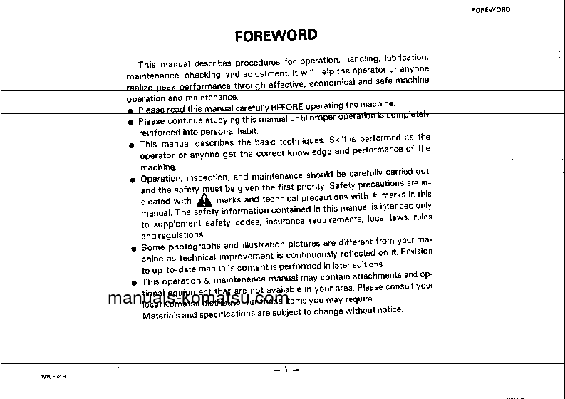 Protected: D65P-8(JPN) S/N 45001-UP Operation manual (English)