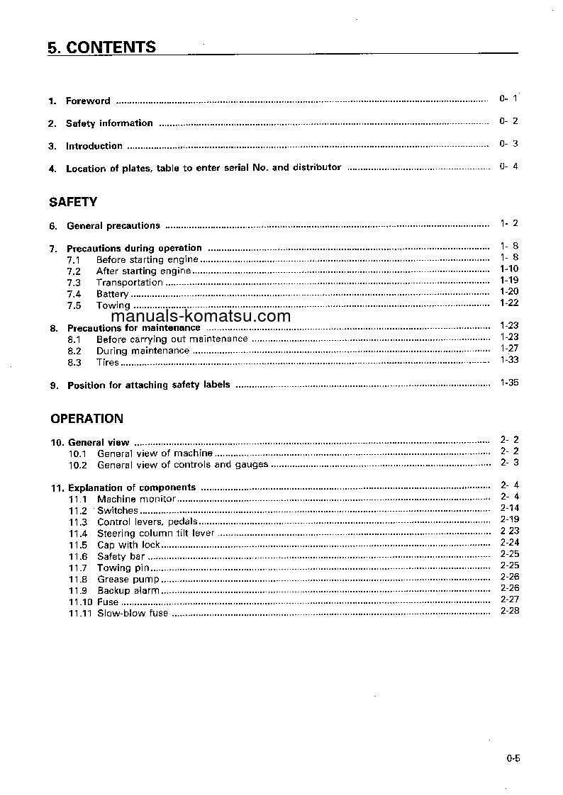Protected: WA450-3(JPN)-LL S/N 50305-53000 Operation manual (English)