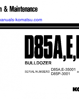 D85A-21(JPN) S/N 35001-37306 Operation manual (English)