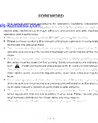 D85A-21(JPN) S/N 35001-37306 Operation manual (English)