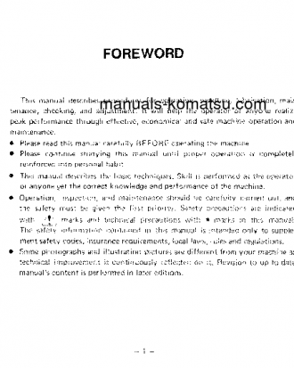 D85A-18(JPN) S/N 26001-UP Operation manual (English)