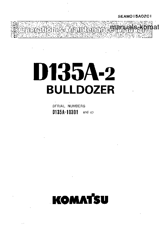 D135A-2(JPN) S/N 10301-UP Operation manual (English)