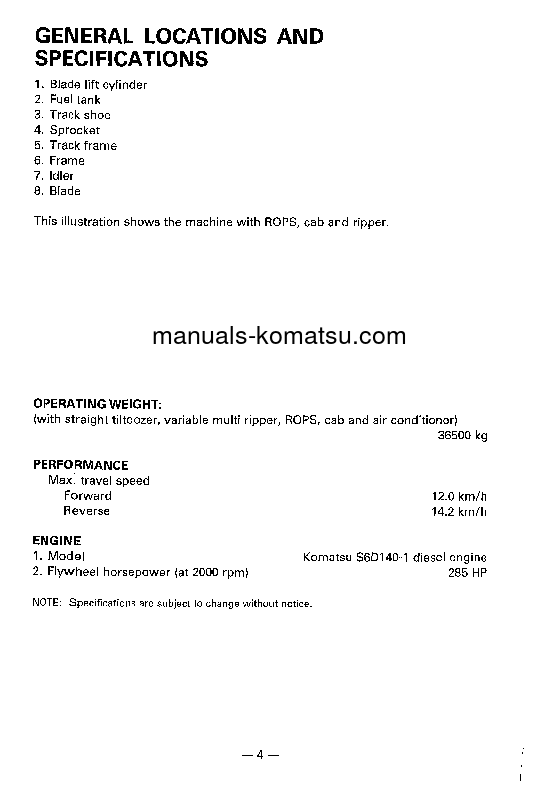 Protected: D135A-2(JPN) S/N 10301-UP Operation manual (English)