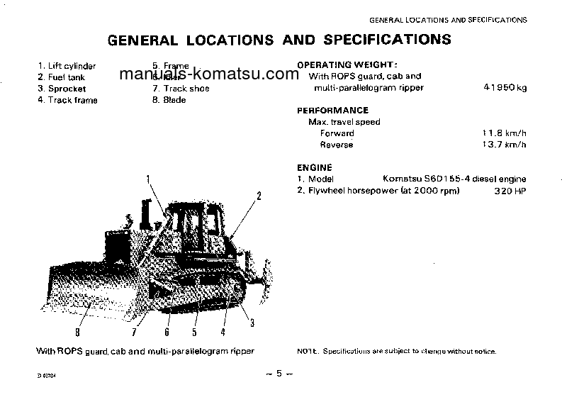Protected: D155A-2(JPN) S/N 53135-UP Operation manual (English)