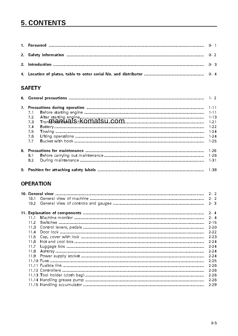 Protected: PC1100LC-6(JPN) S/N 10001-10114 Operation manual (English)