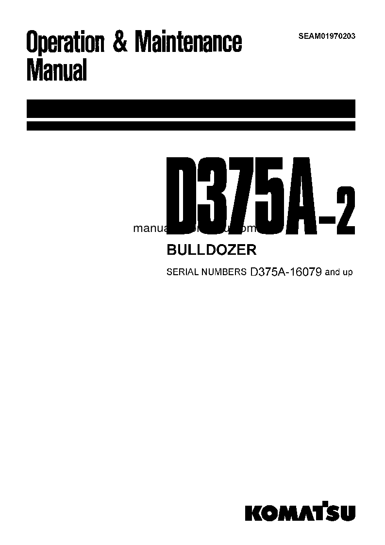 D375A-2(JPN) S/N 16079-16304 Operation manual (English)