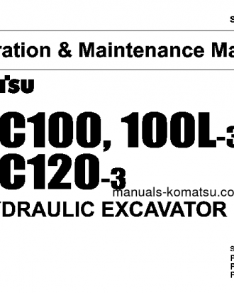 PC120-3(JPN) S/N 18001-21099 Operation manual (English)
