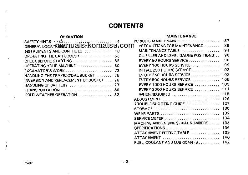 Protected: PC120-3(JPN)-FOR USA S/N 18001-21099 Operation manual (English)