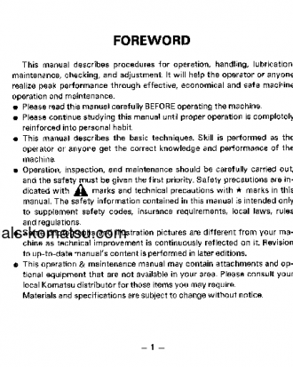 PC120-3(JPN) S/N 21100-UP Operation manual (English)