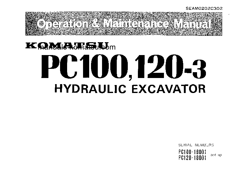 PC120-3(JPN)-C SPEC S/N 18001-UP Operation manual (English)