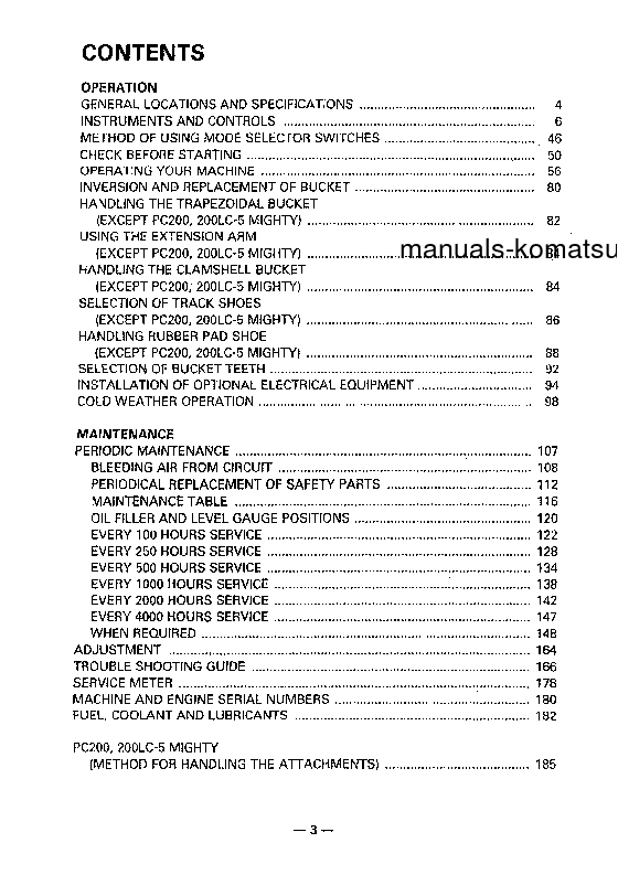Protected: PC200LC-5(JPN)-MIGHTY S/N 58019-UP Operation manual (English)