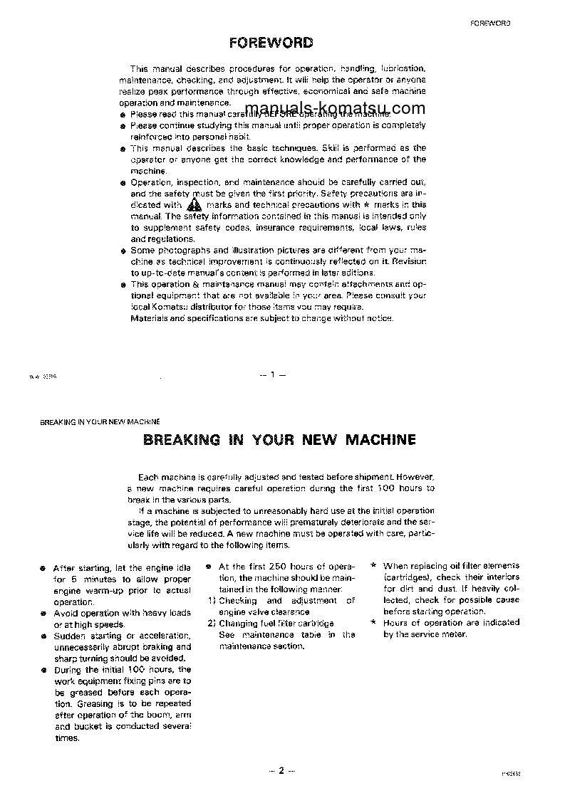 Protected: PC300-3(GBR) S/N K10001-UP Operation manual (English)