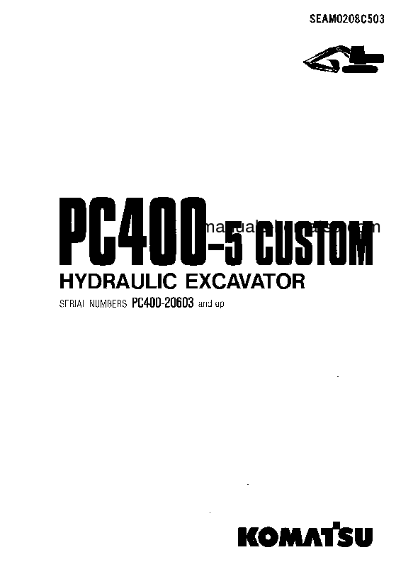 PC400LC-5(JPN)-CUSTOM S/N 20603-UP Operation manual (English)