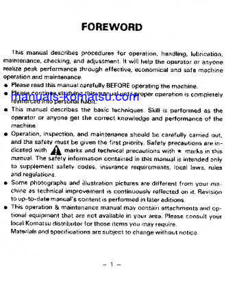 PC650-3(JPN) S/N 10501-10660 Operation manual (English)
