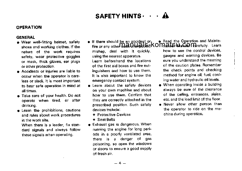 Protected: PC650-3(JPN) S/N 10661-UP Operation manual (English)