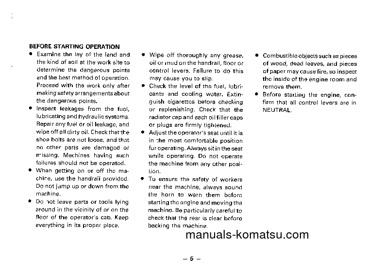 Protected: PC650-3(JPN) S/N 10661-UP Operation manual (English)