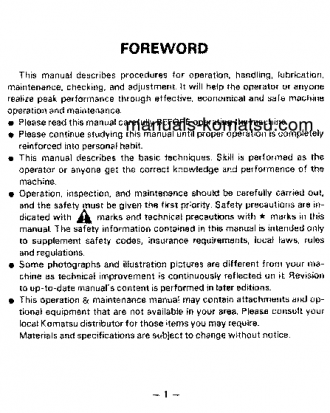 PW100-3(JPN) S/N 2301-2491 Operation manual (English)