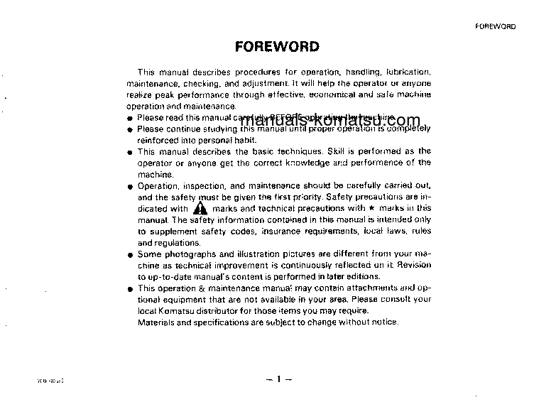 Protected: PW100-3(JPN) S/N 2301-2491 Operation manual (English)