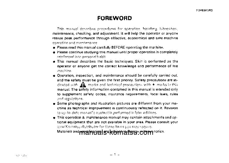 Protected: PW150-1(JPN) S/N 1001-UP Operation manual (English)