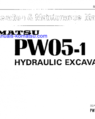 PW05-1(JPN) S/N 1001-UP Operation manual (English)