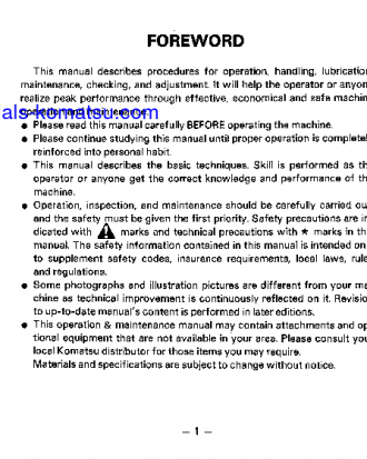 PW05-1(JPN) S/N 1001-UP Operation manual (English)