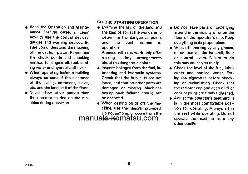 Protected: PW05-1(JPN) S/N 1001-UP Operation manual (English)