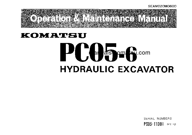 PC05-6(JPN) S/N 11301-11700 Operation manual (English)