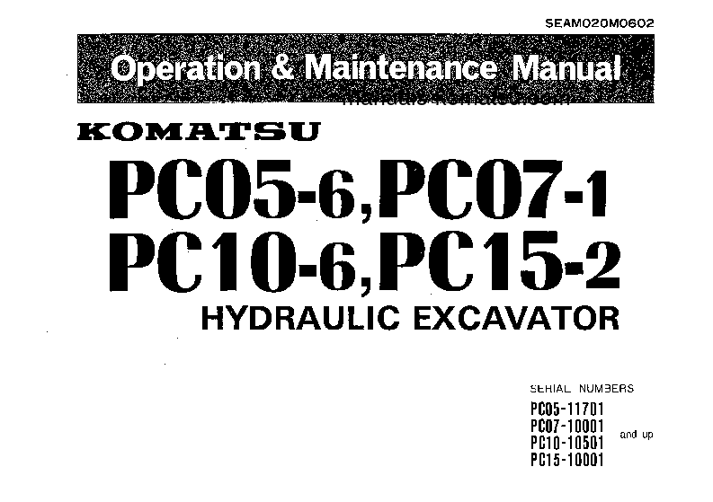 PC07-1(JPN) S/N 10001-UP Operation manual (English)