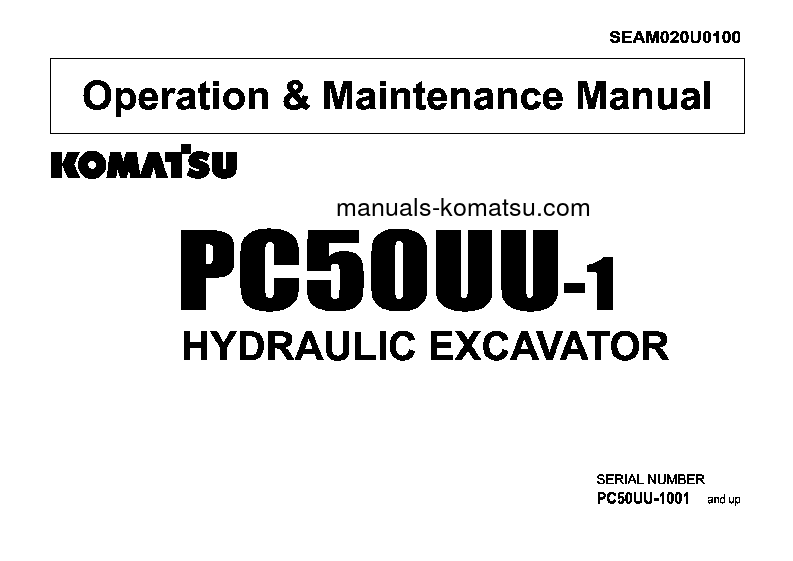 PC50UU-1(JPN) S/N 1001-3400 Operation manual (English)