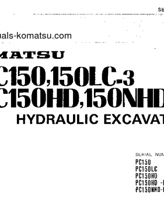 PC150-3(JPN) S/N 3687-UP Operation manual (English)