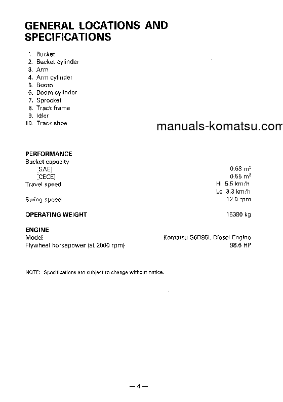 Protected: PC150-5(JPN) S/N 6001-6437 Operation manual (English)