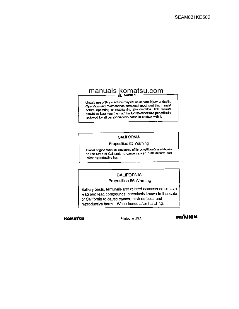 Protected: PC150LC-5(USA) S/N 6001-UP Operation manual (English)