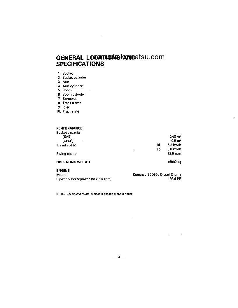 Protected: PC150LC-5(USA) S/N 6001-UP Operation manual (English)