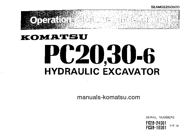 PC30-6(JPN) S/N 10001-11500 Operation manual (English)