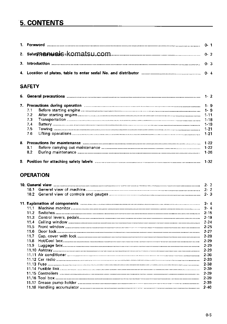 Protected: PC230-6(JPN) S/N 10259-UP Operation manual (English)