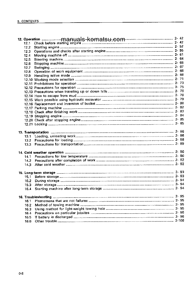 Protected: PC230-6(JPN) S/N 10259-UP Operation manual (English)