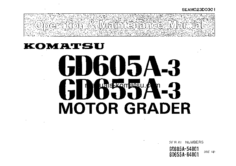 GD655A-3(JPN) S/N 64001-UP Operation manual (English)