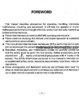 GD605A-3(JPN) S/N 54001-57000 Operation manual (English)