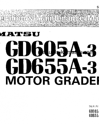 GD605A-3(JPN)-FOR USA S/N 57001-UP Operation manual (English)