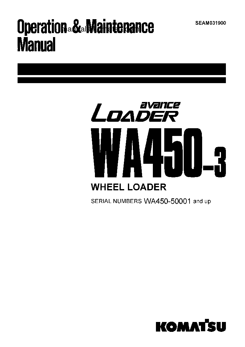 WA470-3(JPN) S/N 50001-54000 Operation manual (English)