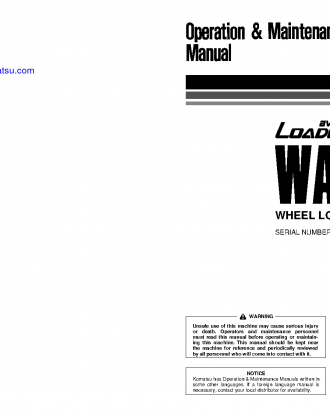 WA500-3(JPN) S/N 52001-UP Operation manual (English)