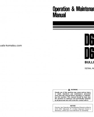 D61PX-12(JPN) S/N 1228-UP Operation manual (English)