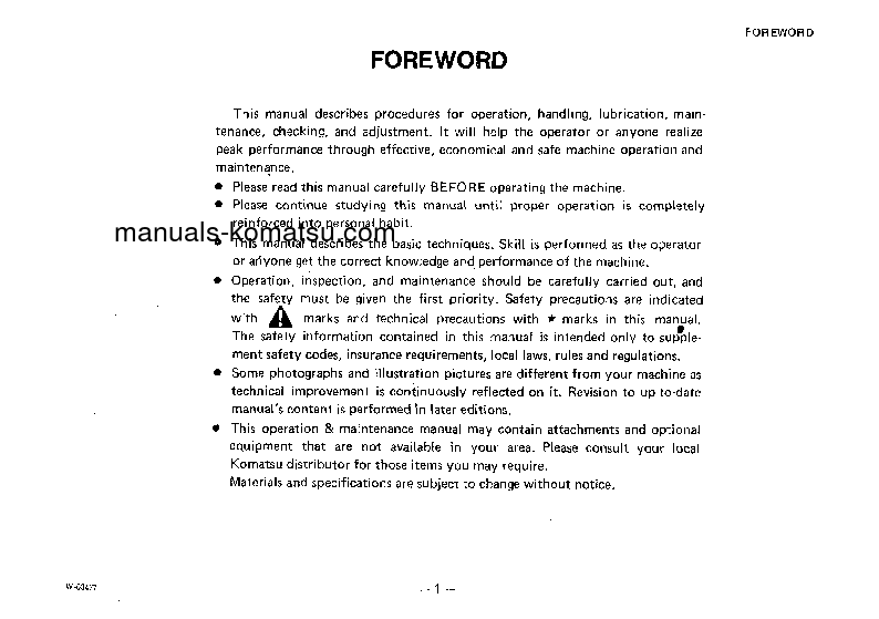 Protected: WA40-1(JPN) S/N 1001-UP Operation manual (English)